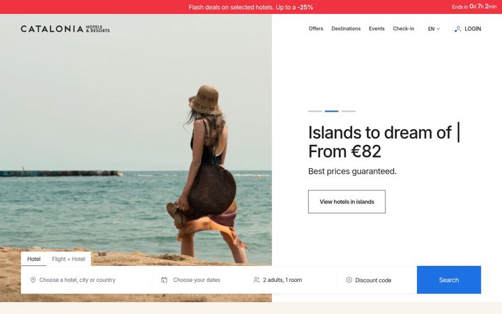 Screenshot of cataloniahotels.com