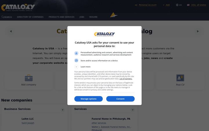 Screenshot of cataloxy.us