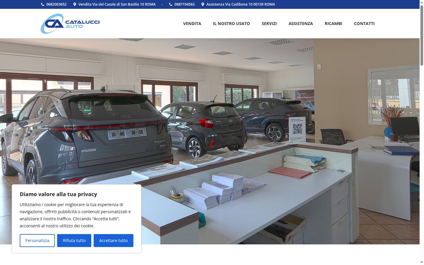 Screenshot del banner di consenso mostrato prima di qualsiasi interazione