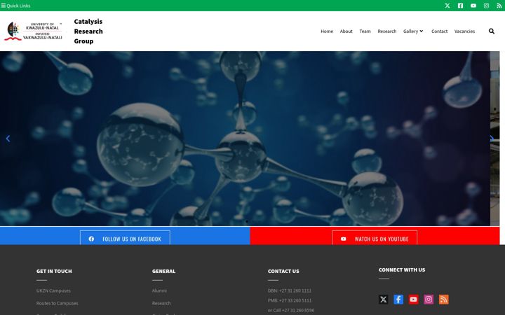 Screenshot von catalysis.ukzn.ac.za