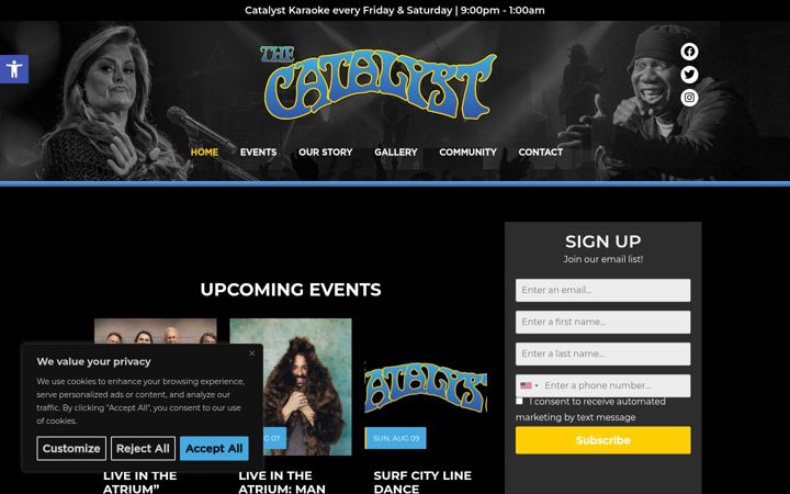 Screenshot of catalystclub.com