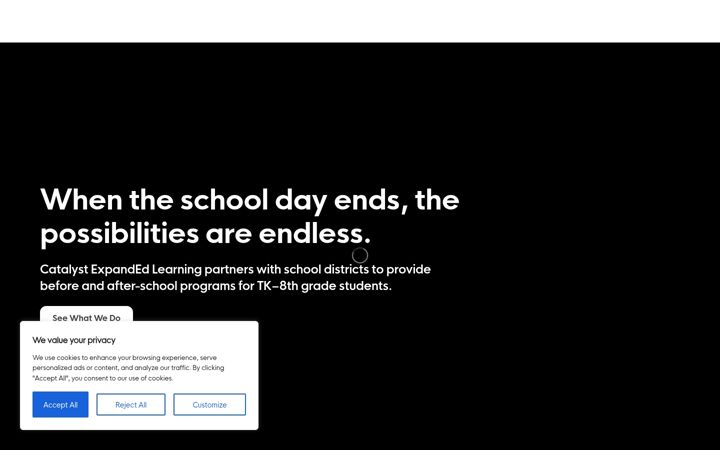 Snímek obrazovky catalystexpandedlearning.org