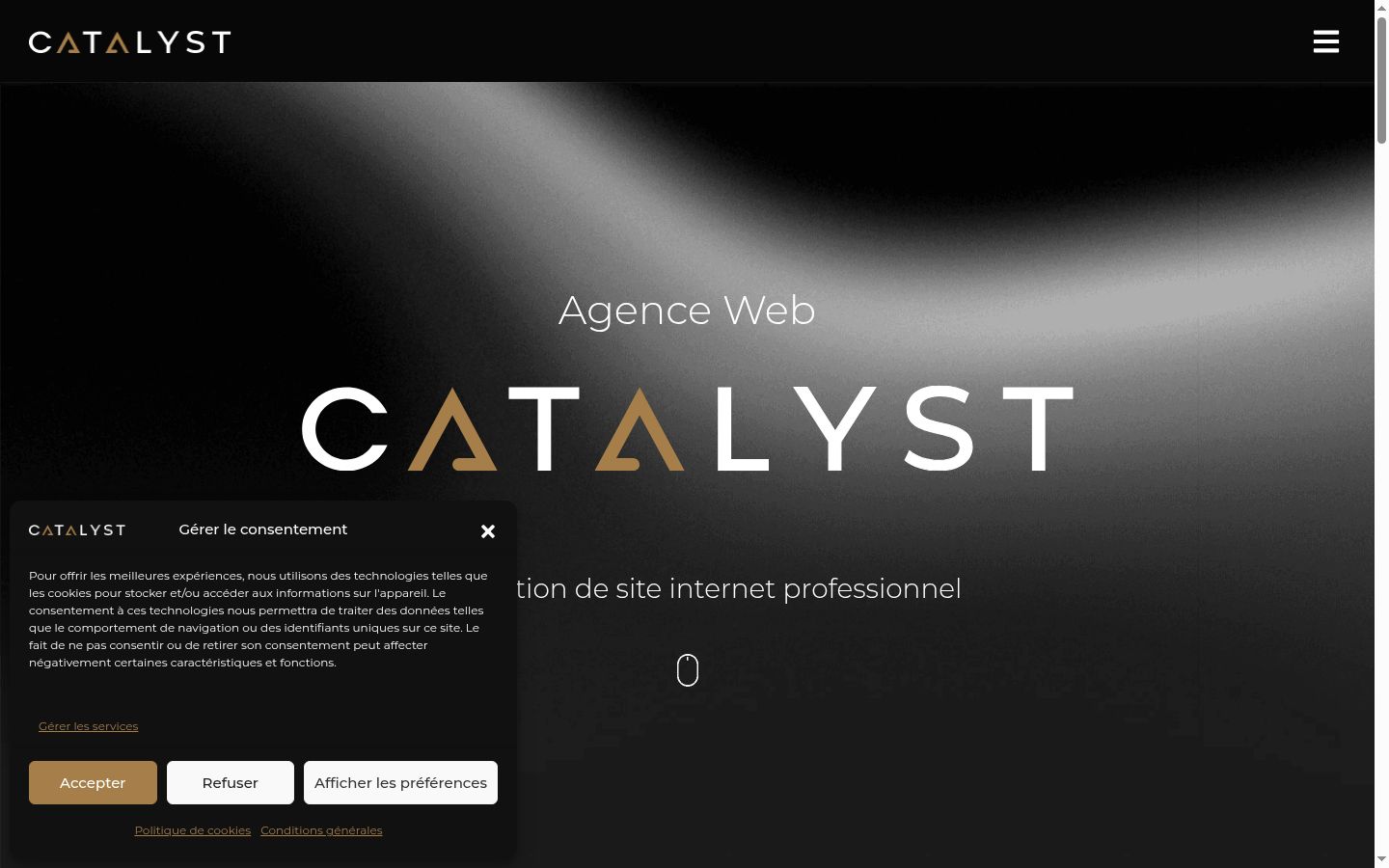 Screenshot of the consent banner shown before any interaction