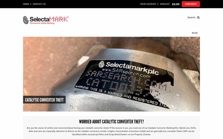 Screenshot of catalyticconvertertheft.com