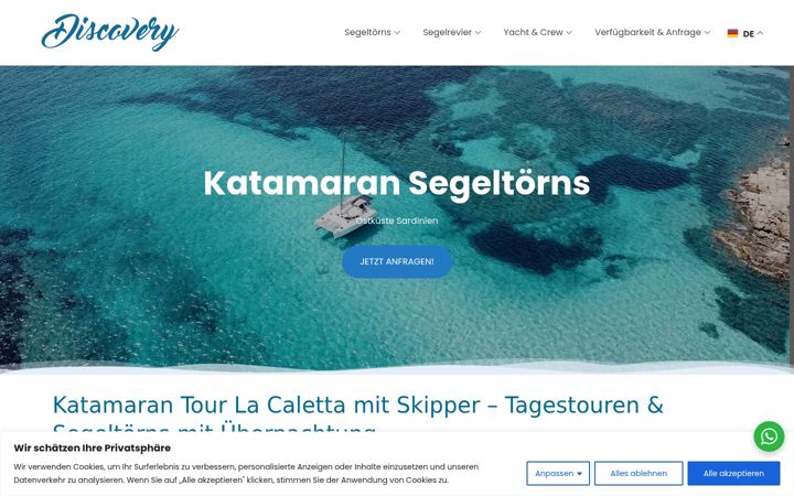 Screenshot of catamaran-discovery.de