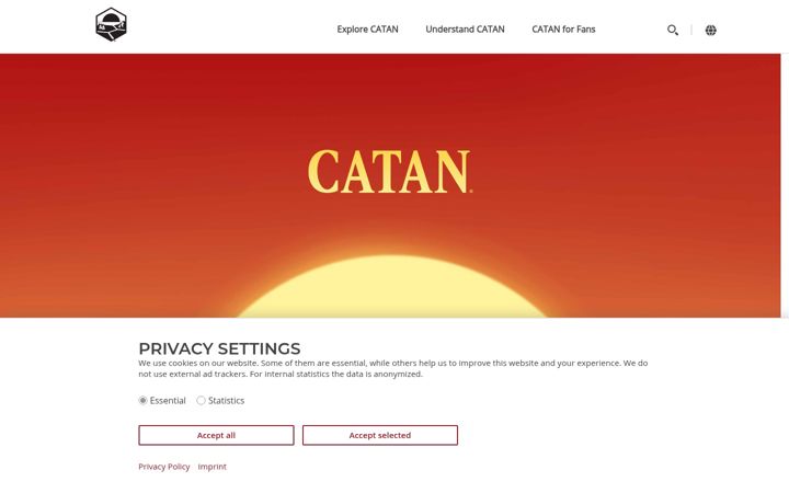 Kuvakaappaus sivustosta catan.com