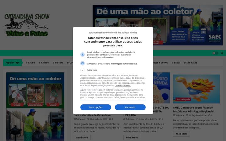 Screenshot of catanduvashow.com.br