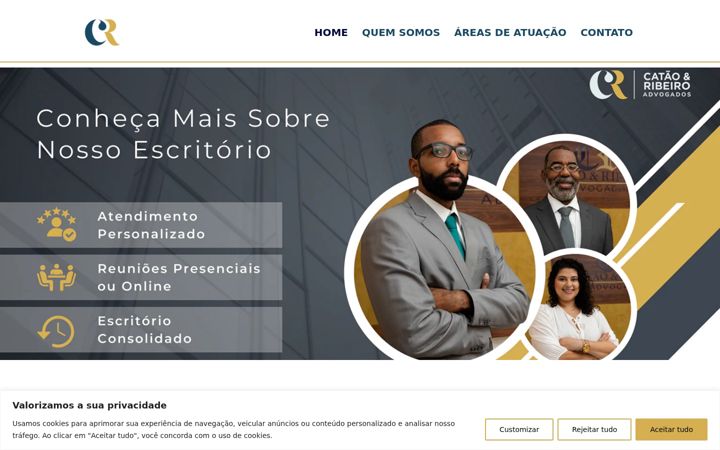 Captură de ecran a cataoribeiroadvogados.com.br
