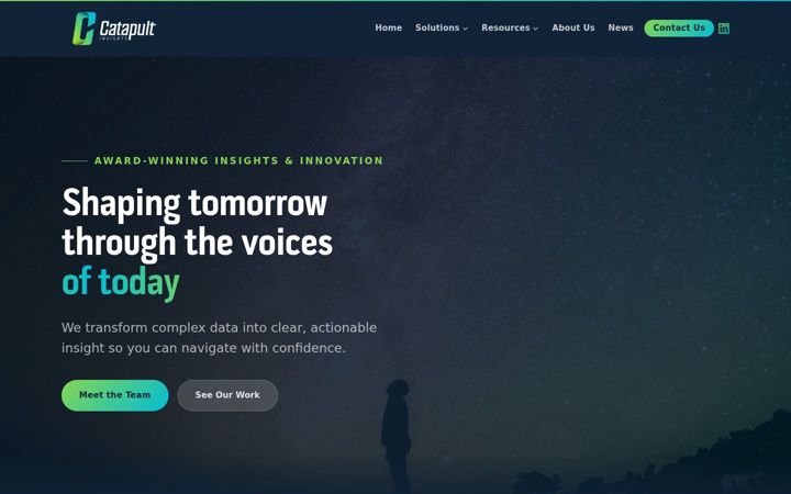 Screenshot of catapultinsights.com