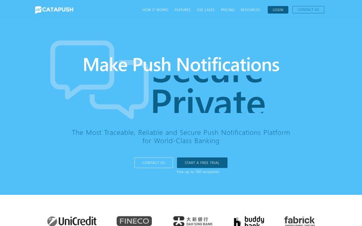 Screenshot of catapush.com