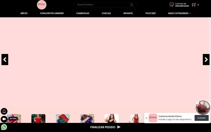 Screenshot of catarinamodaintima.com.br