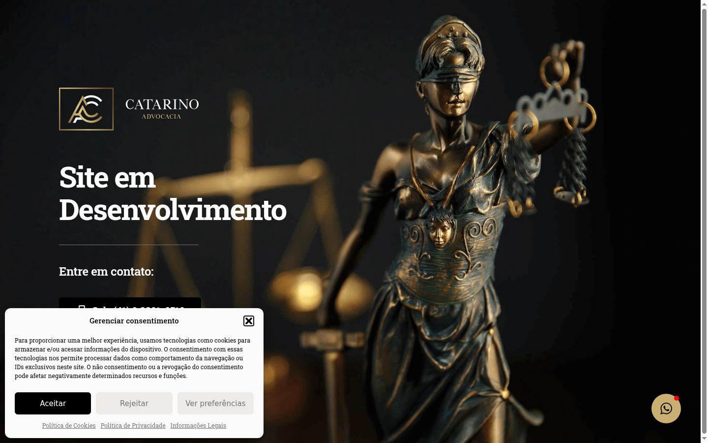 Capture d'écran de la bannière de consentement affichée avant toute interaction