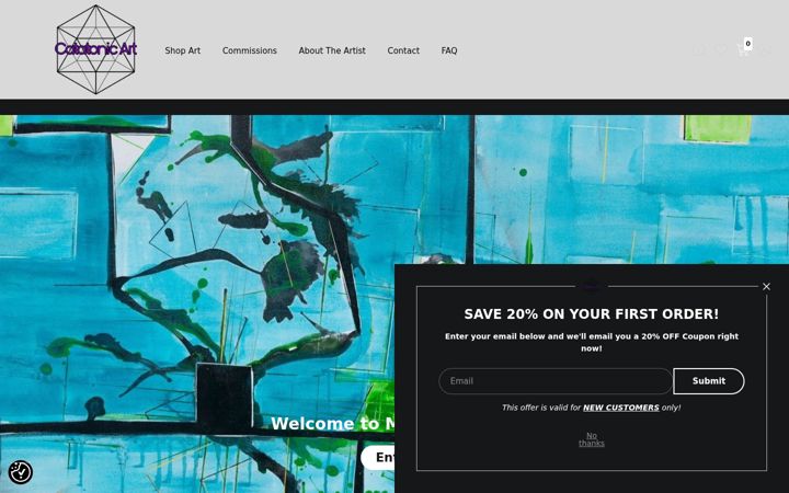 Screenshot of catatonicart.com