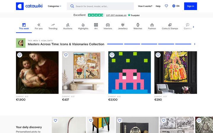 Zrzut ekranu catawiki.com