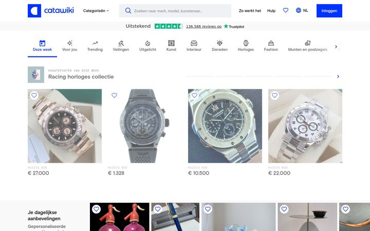 Screenshot of catawiki.nl