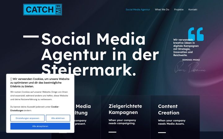 Screenshot of catch-me-agency.at