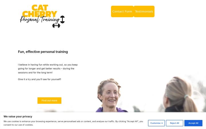 Screenshot of catcherrytraining.com