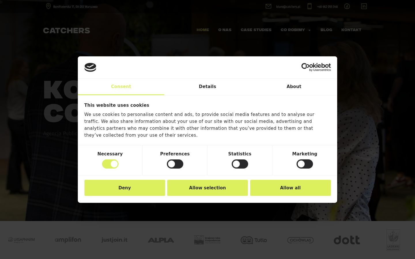 Screenshot van de toestemmingsbanner zoals getoond vóór enige interactie