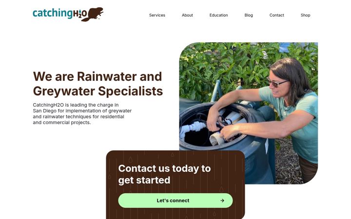 Screenshot of catchingh2o.com