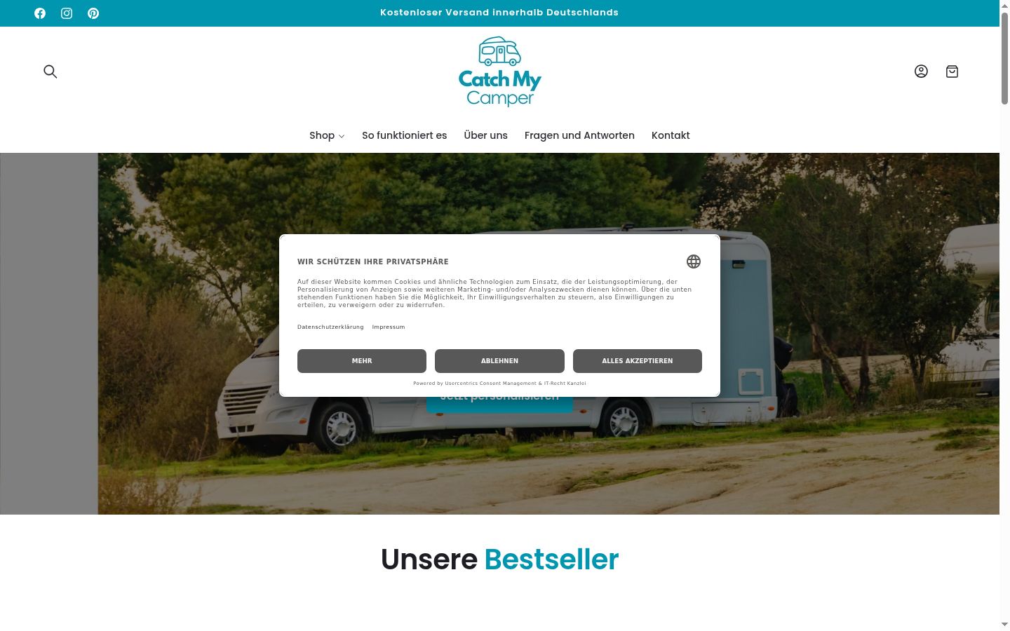 Screenshot tal-banner tal-kunsens muri qabel kwalunkwe interazzjoni