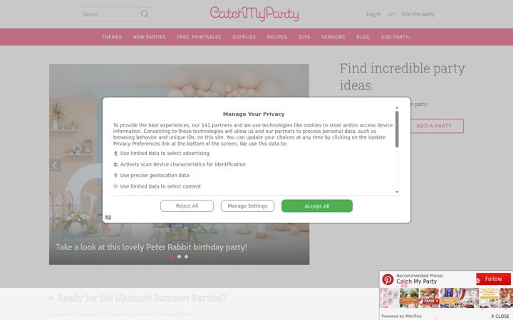 Screenshot of catchmyparty.com