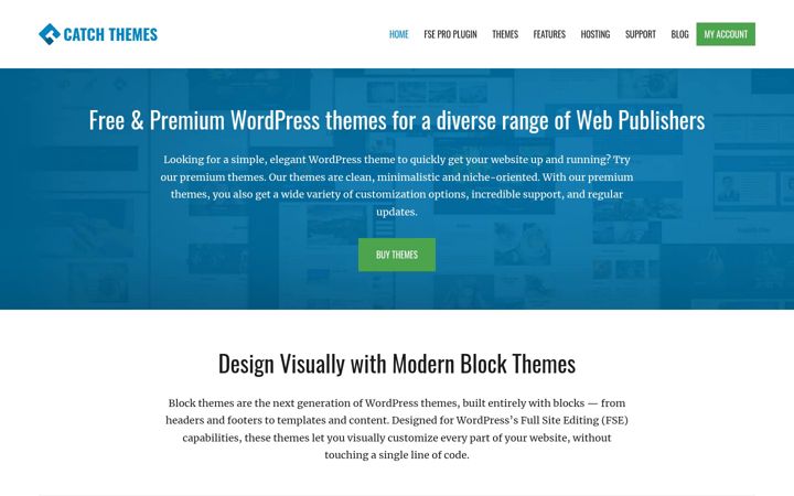 Captură de ecran a catchthemes.com