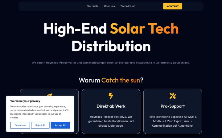 Screenshot of catchthesun.eu