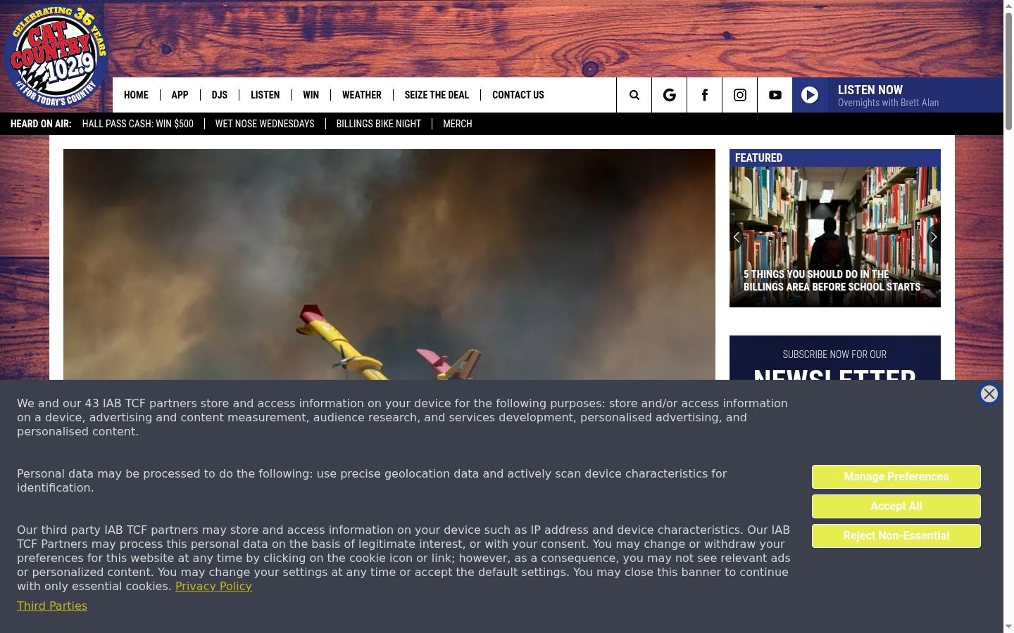 Screenshot del banner di consenso mostrato prima di qualsiasi interazione