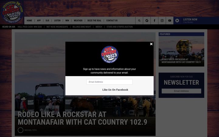 Screenshot of catcountry1029.com