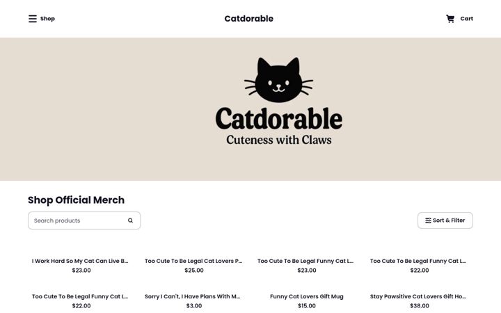Screenshot of catdorable.com