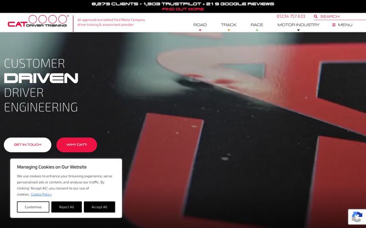 Screenshot of catdrivertraining.co.uk
