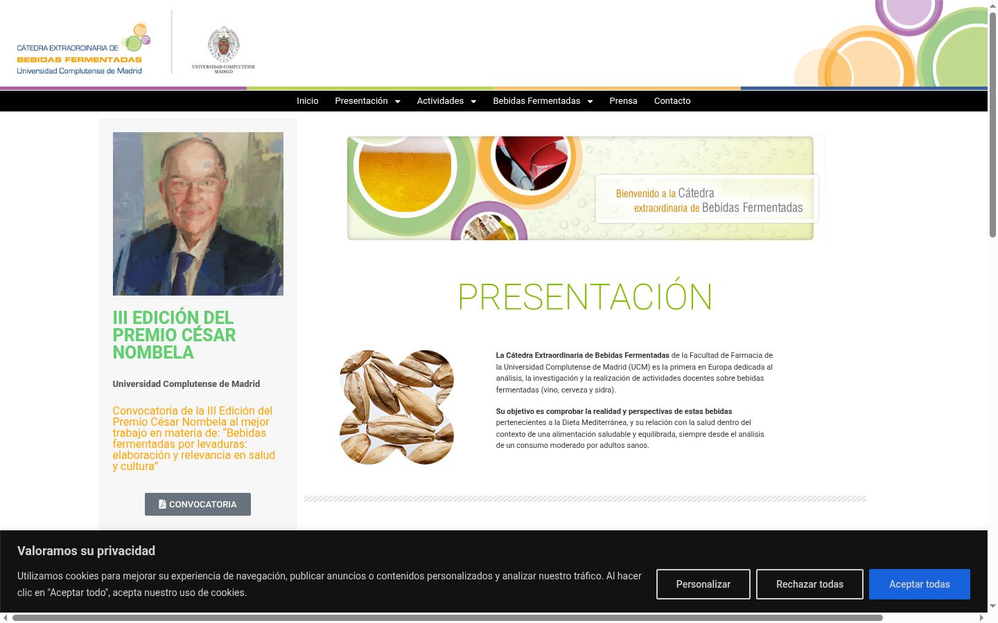 Screenshot of the consent banner shown before any interaction