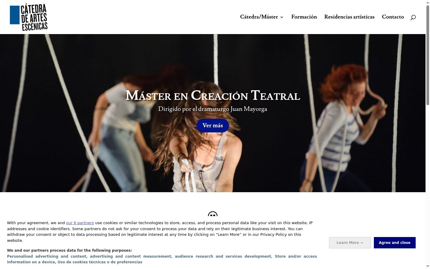 Screenshot of the consent banner shown before any interaction