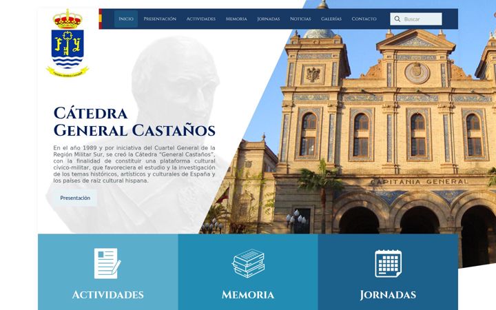 Screenshot of catedrageneralcastanos.org