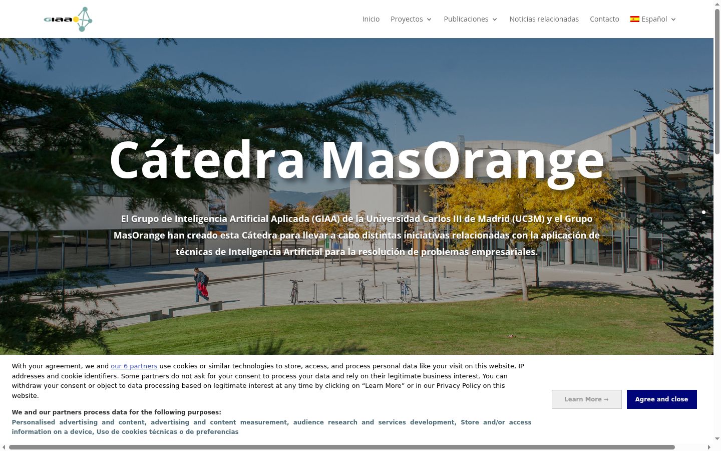 Screenshot of the consent banner shown before any interaction