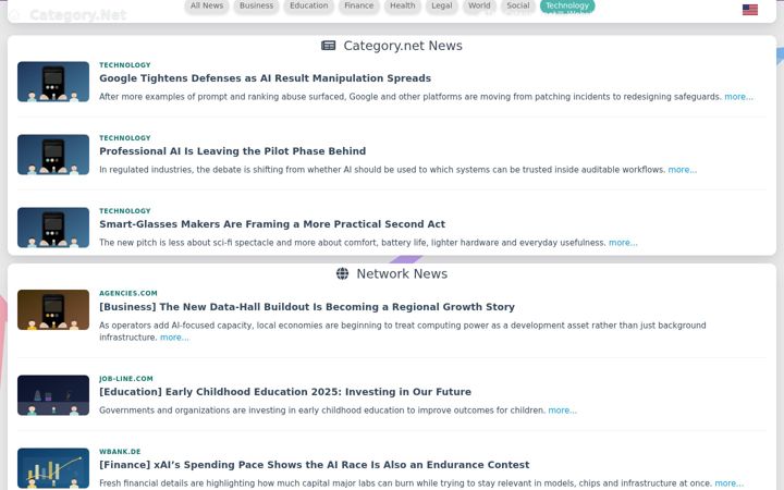 Screenshot ta' category.net