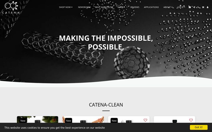 Screenshot of catena-nano.com