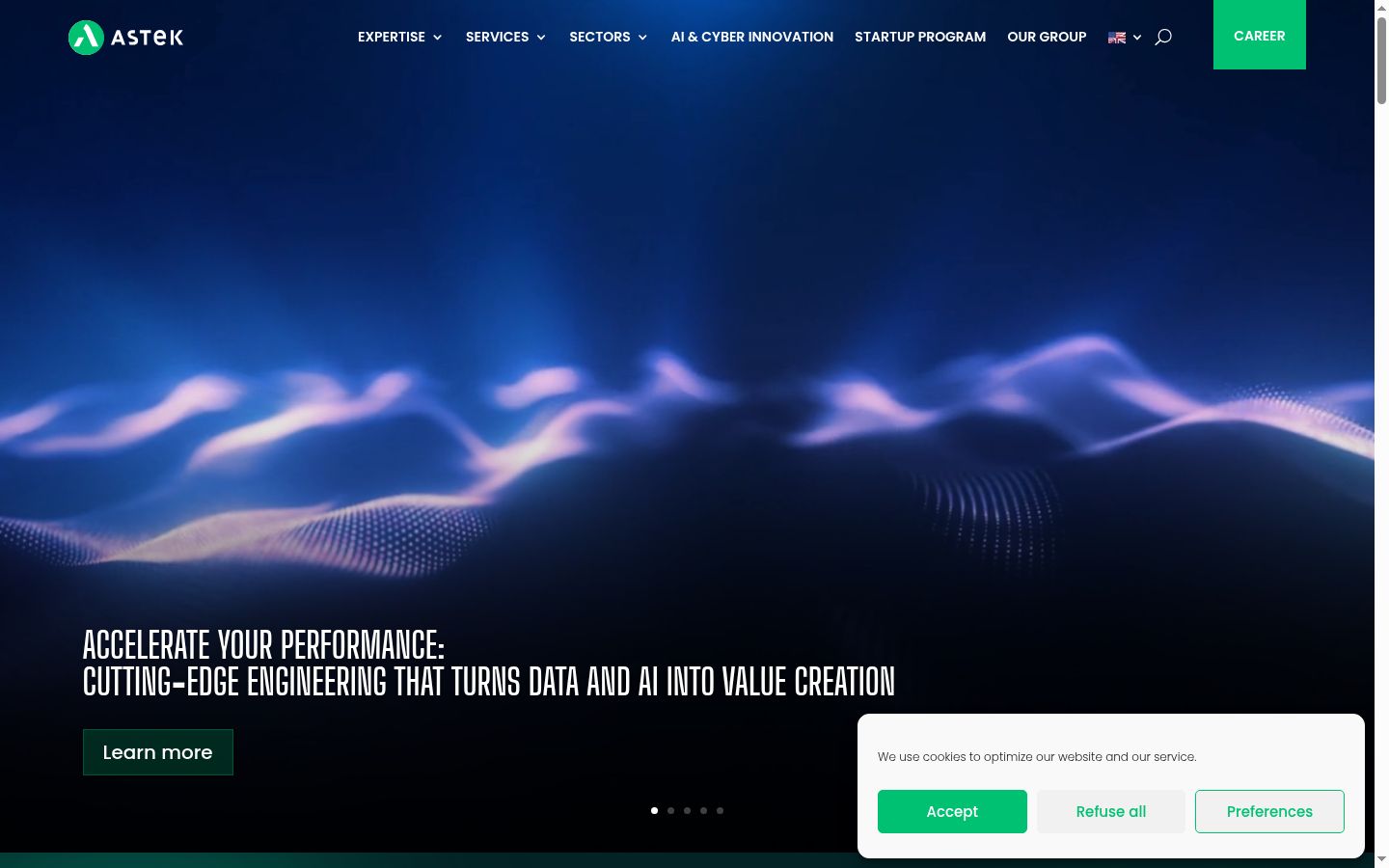Screenshot of the consent banner shown before any interaction