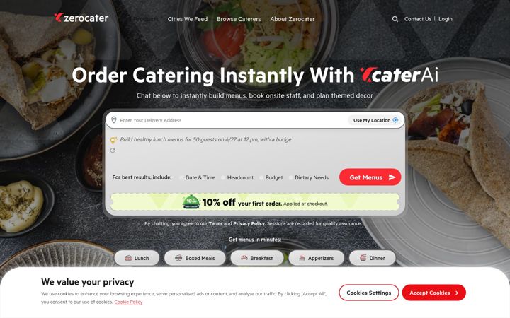Screenshot of caterai.com