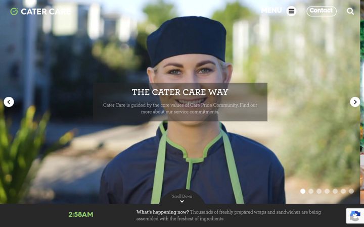 Ekraanipilt saidist catercare.com.au