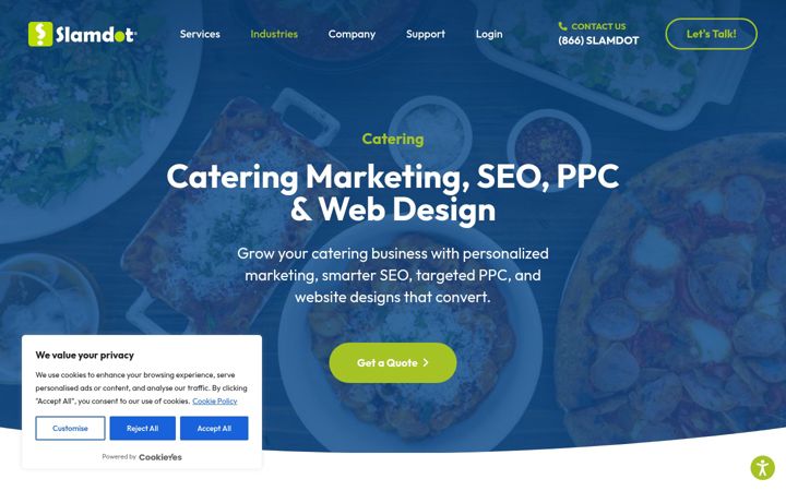 Screenshot of caterermarketing.com