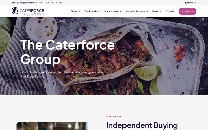 Skärmbild av caterforce.co.uk