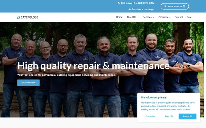 Screenshot of caterglobe.co.uk