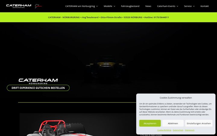 Екранна снимка на caterham.de