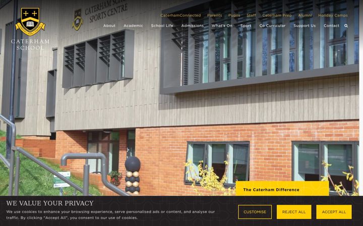 Screenshot of caterhamschool.co.uk