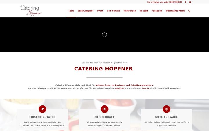 Captură de ecran a catering-hoeppner.de