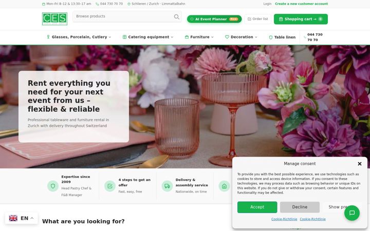 Screenshot of catering-miete.com