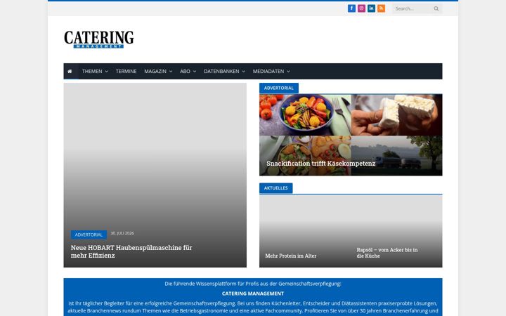 Captură de ecran a catering.de