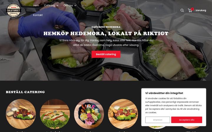 Screenshot of cateringhedemora.se