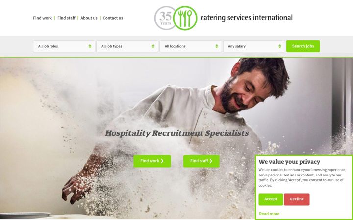 Screenshot of cateringinternational.co.uk